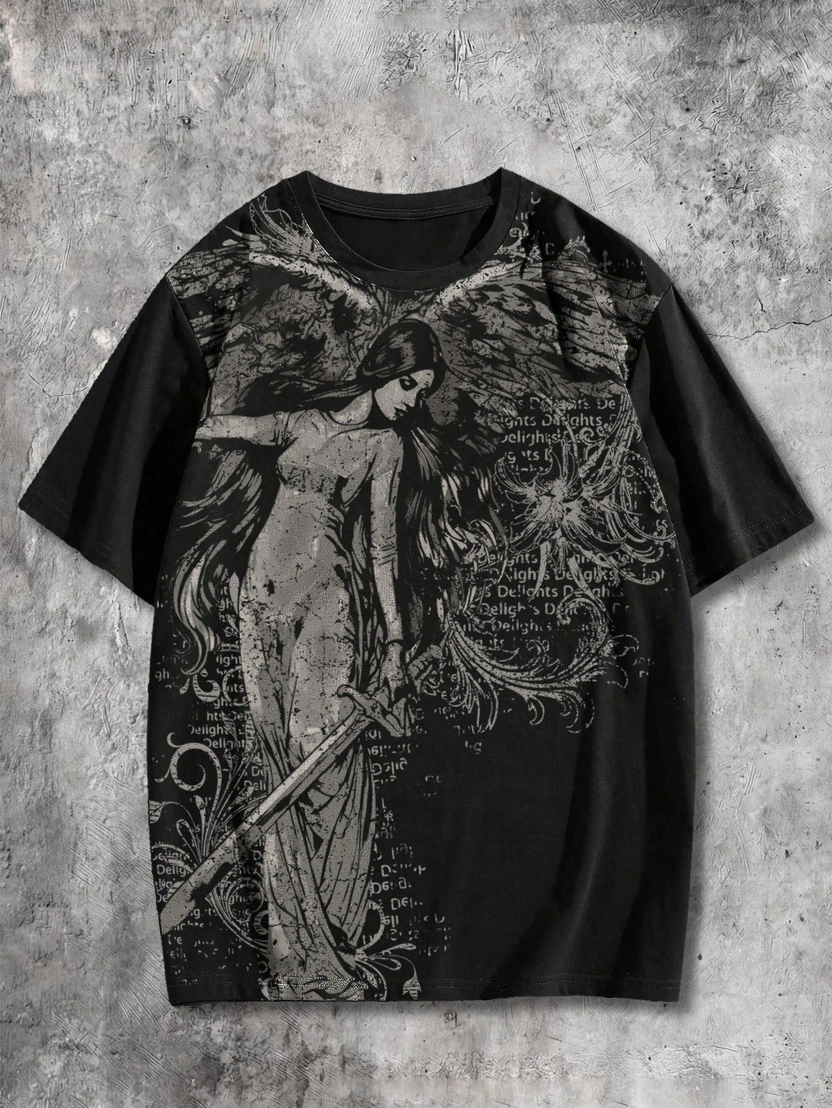 ROMWE MEN Goth Men's Casual Graphic Print T-Shirt, Summer
