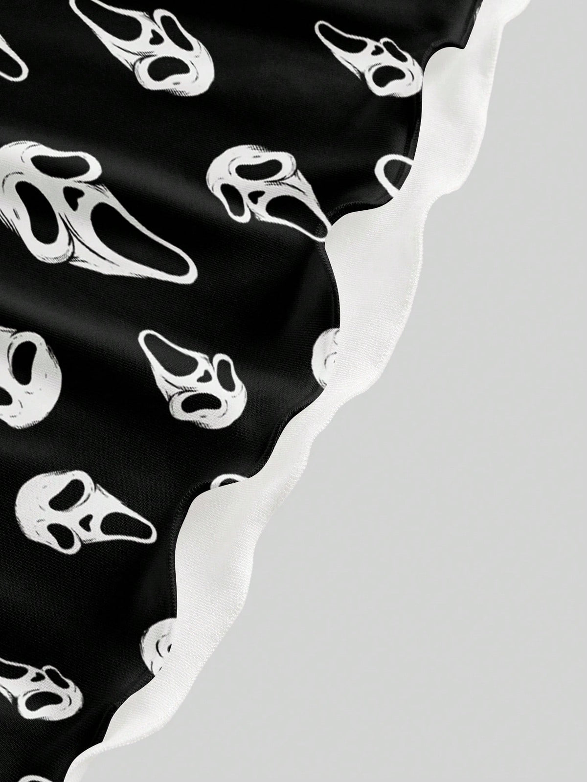 ROMWE Spring/Summer Beach Vacation Graphic Black Gothic Horror Dark Print Sexy Mini Dress For Women, Autumn/Winter
