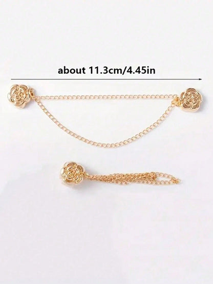 Rose-Shaped Pants Leg Shortener Clips, Hidden Button Design Prevents Pants Dragging, Waterproof, Portable, Durable, Suitable For Jeans And Casual Pants