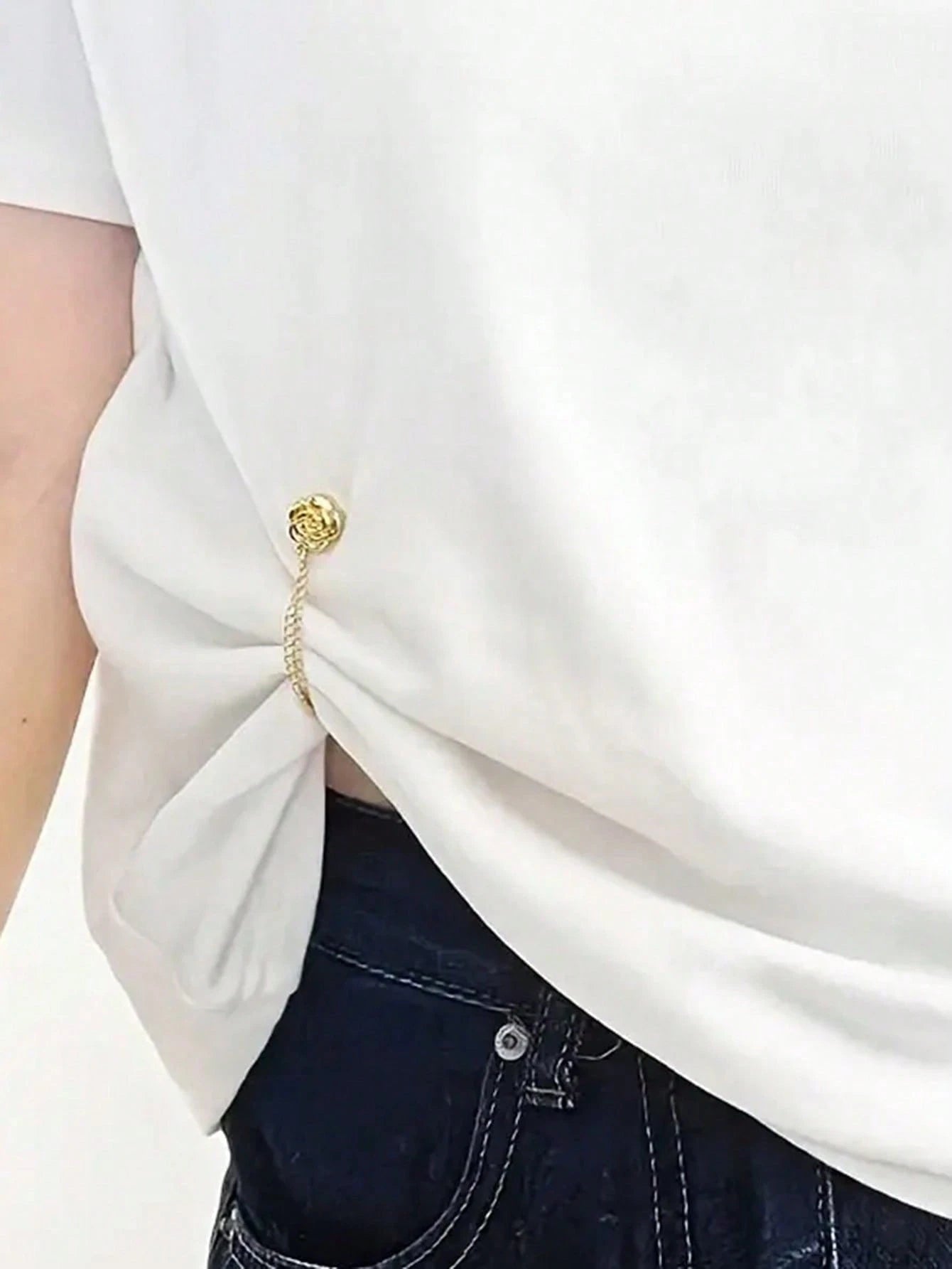 Rose-Shaped Pants Leg Shortener Clips, Hidden Button Design Prevents Pants Dragging, Waterproof, Portable, Durable, Suitable For Jeans And Casual Pants