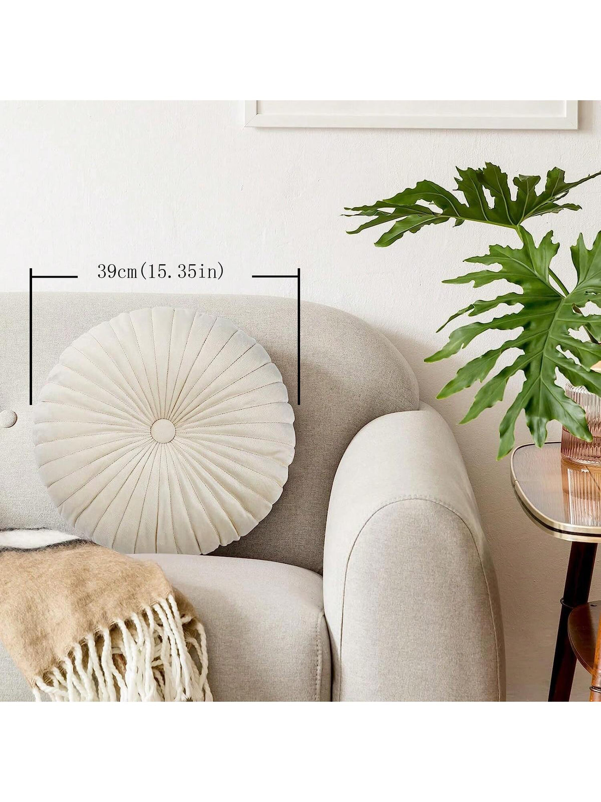 Round Seat Cushion Pumpkin Pattern Throw Pillow Solid Color