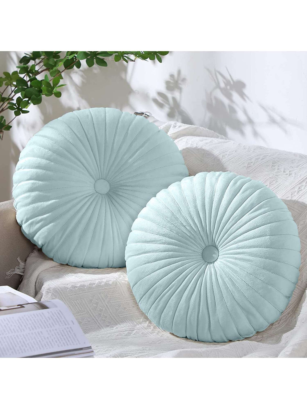 Round Seat Cushion Pumpkin Pattern Throw Pillow Solid Color