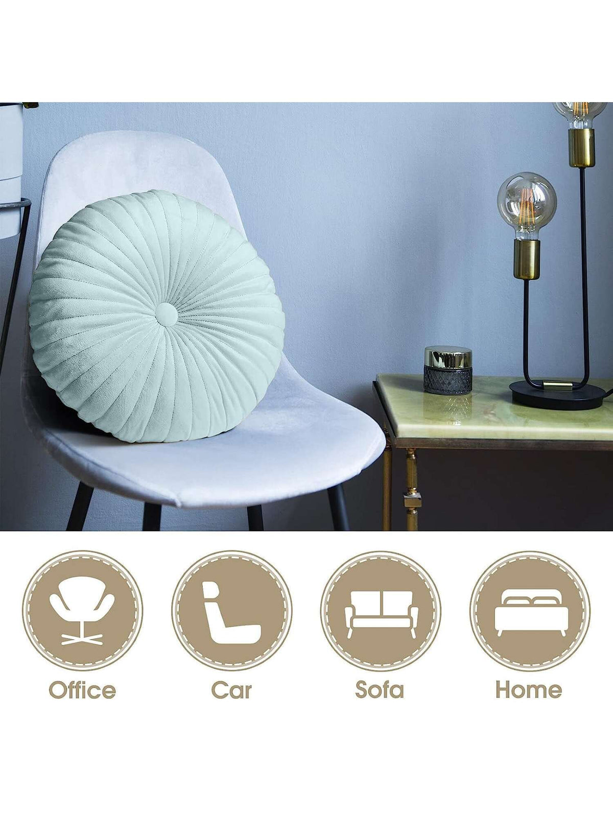 Round Seat Cushion Pumpkin Pattern Throw Pillow Solid Color