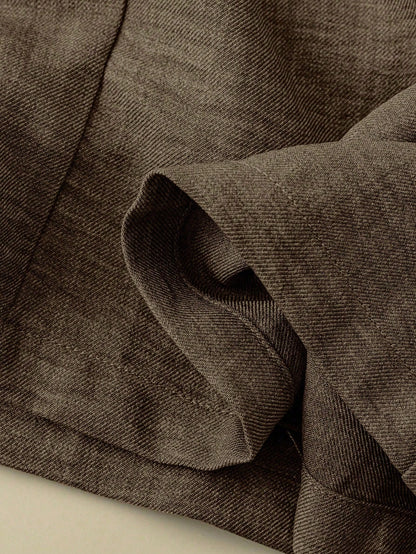 Rusticease Women Casual Solid Color Elastic Waist Wide Leg Pants, Versatile Brown Pants Linen Pants Brown Linen Pants Wide Leg Linen Pants Earthy Pants