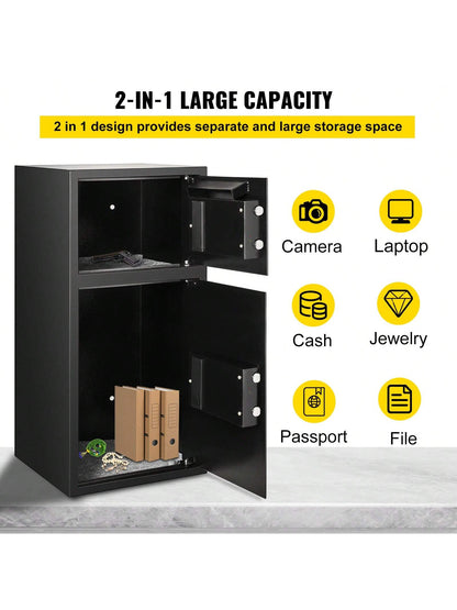 Safe, Home Safe, Steel Security Fingerprint Safe Safe With Digital Keypad And 2 Keys, Large Fireproof Pocket&Q235 Steel&Wall-Mounted Cabinet