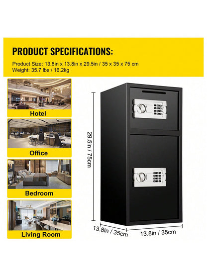 Safe, Home Safe, Steel Security Fingerprint Safe Safe With Digital Keypad And 2 Keys, Large Fireproof Pocket&Q235 Steel&Wall-Mounted Cabinet