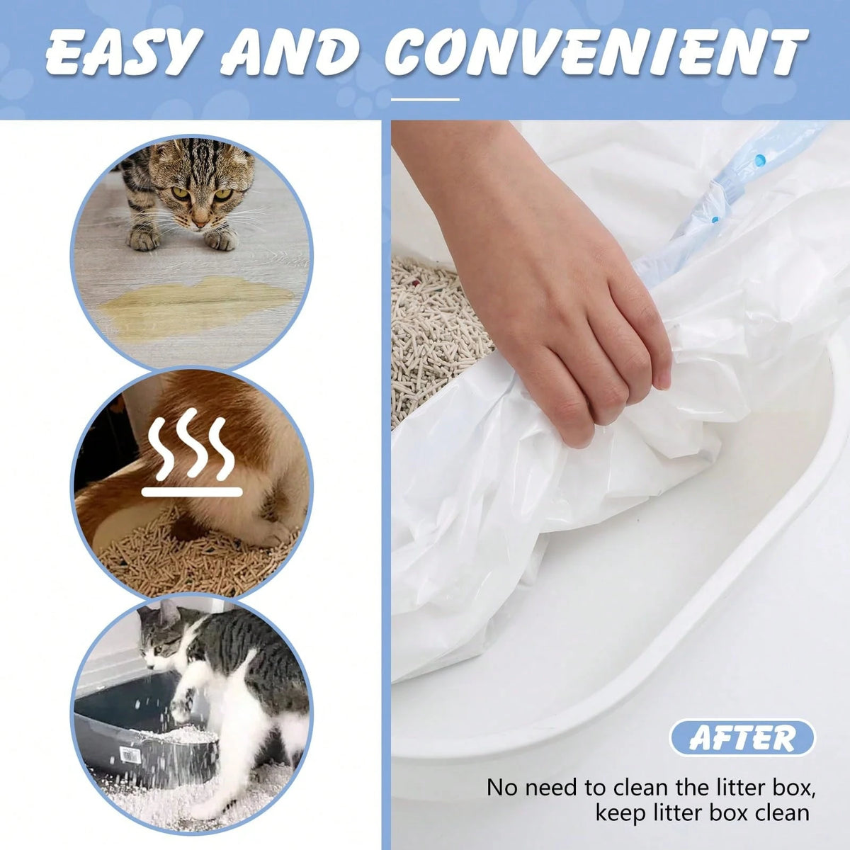 SANNAX Cat Litter Box Liners, Heavy Duty Cat Litter Bags, 30 Count Extra-Thick 3MIL Drawstring Cat Litter Box Bags, Jumbo 36'' X 19'' Cat Litter Box Liners- Tear & Leak Resistant- Pet Supplies(3 Rol