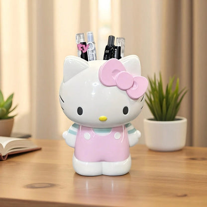 SANRIO Large Capacity 15-Slot Makeup Brush Holder, Featuring Hello Kitty And Melody Patterns, Cute Desktop Storage For Girls And Students, Perfect Gift!