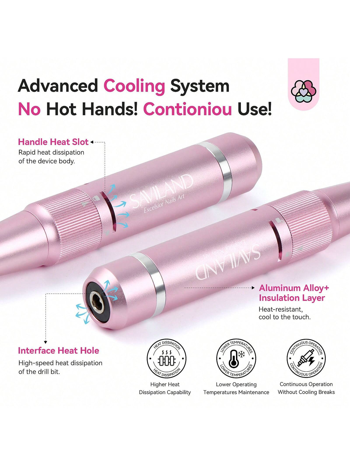SAVILAND Professional Nail Drill 40000 RPM: Portable Diamond Nail Drill Kit Rechargeable 4000 MAh Electric Nail File For Thick Acrylic Nails With Ceramic Nail Drill Bits Sanding Bands Nail Tech Salon