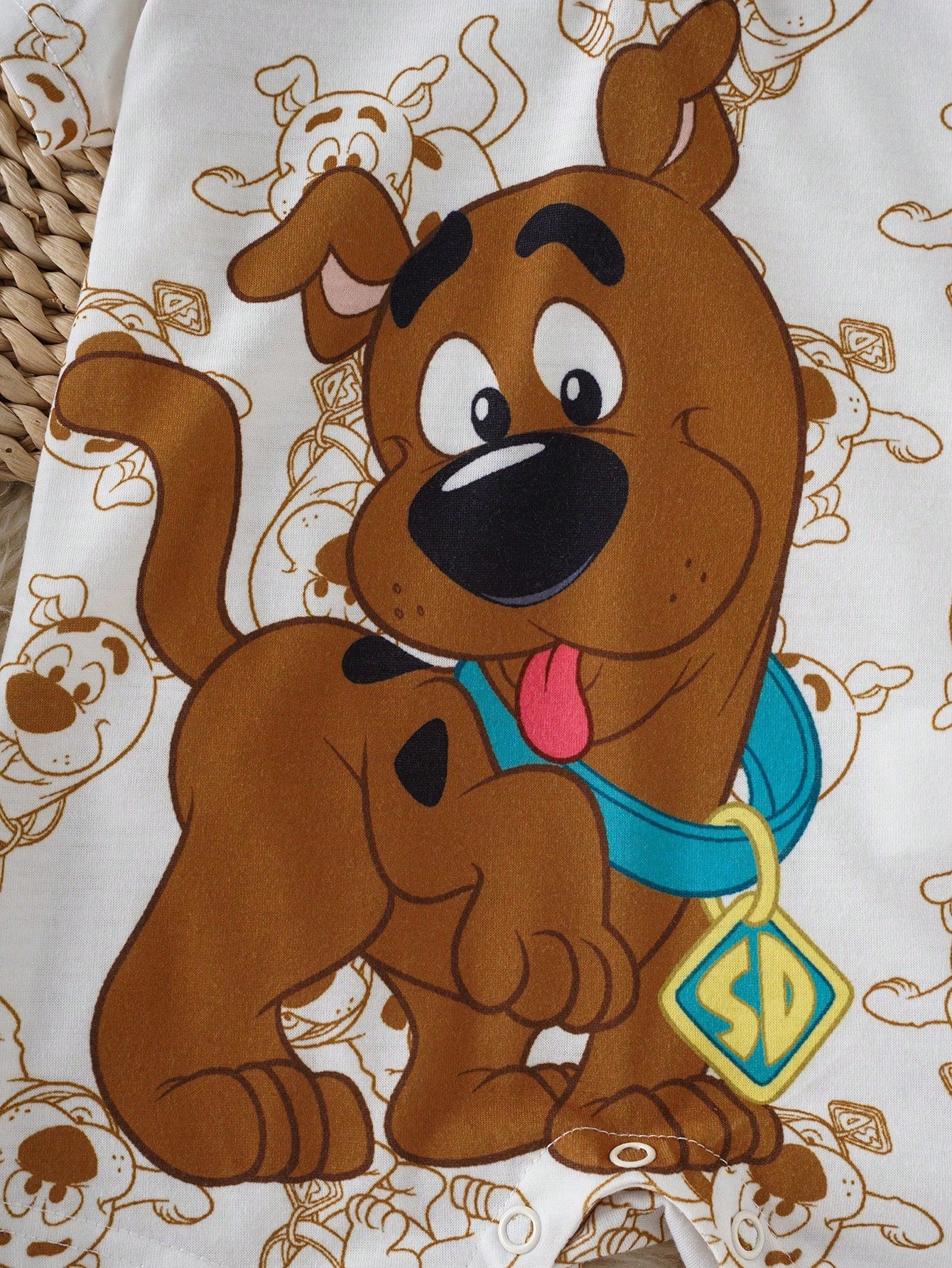 SCOOBY-DOO X Baby Boy Cartoon Print Short Sleeve Polo Collar Romper
