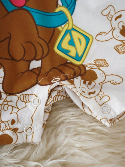 SCOOBY-DOO X Baby Boy Cartoon Print Short Sleeve Polo Collar Romper
