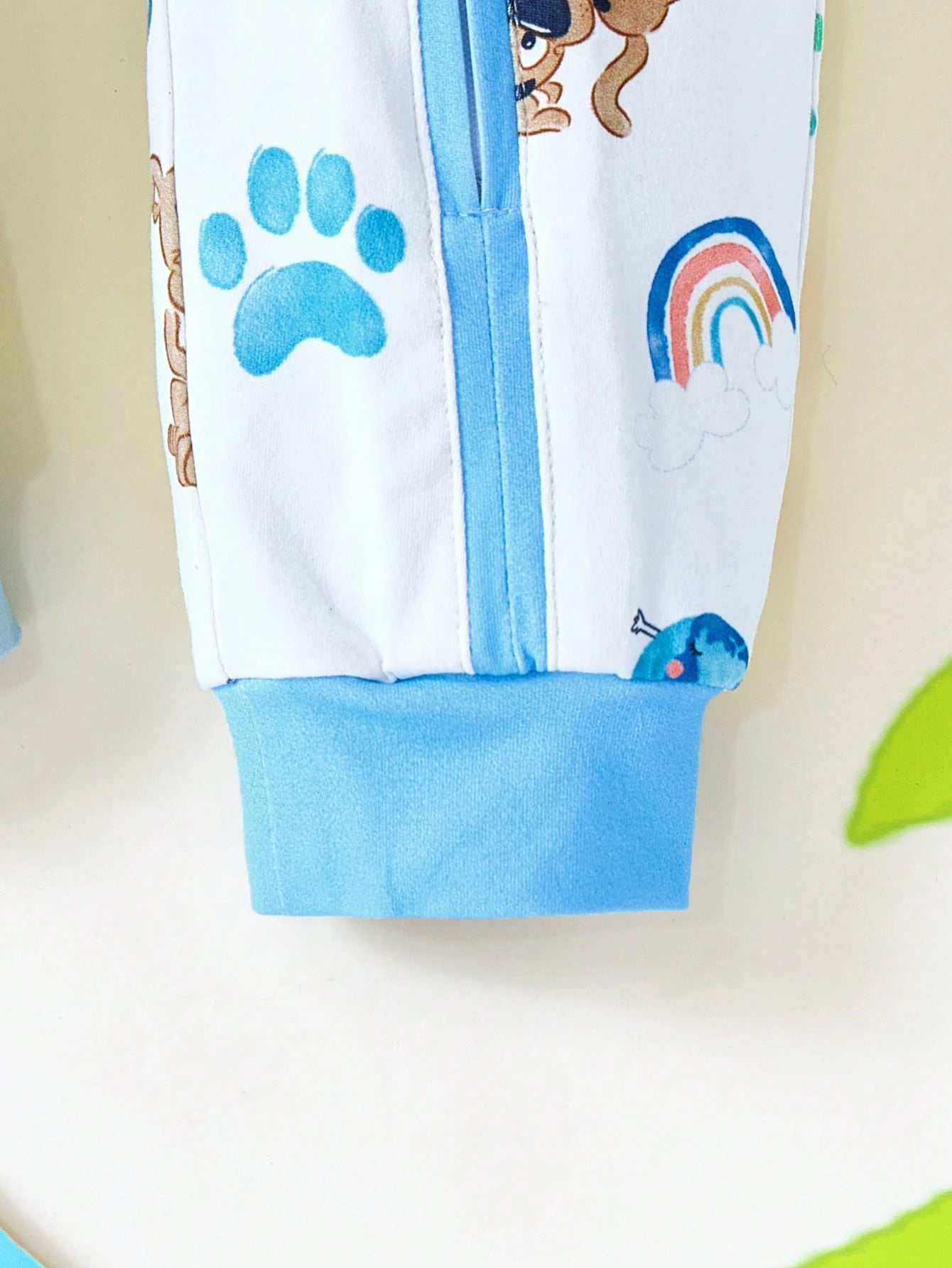 SCOOBY-DOO X Baby Boy Cute Cartoon Blue And White Casual Short Sleeve Jumpsuit Pajama
