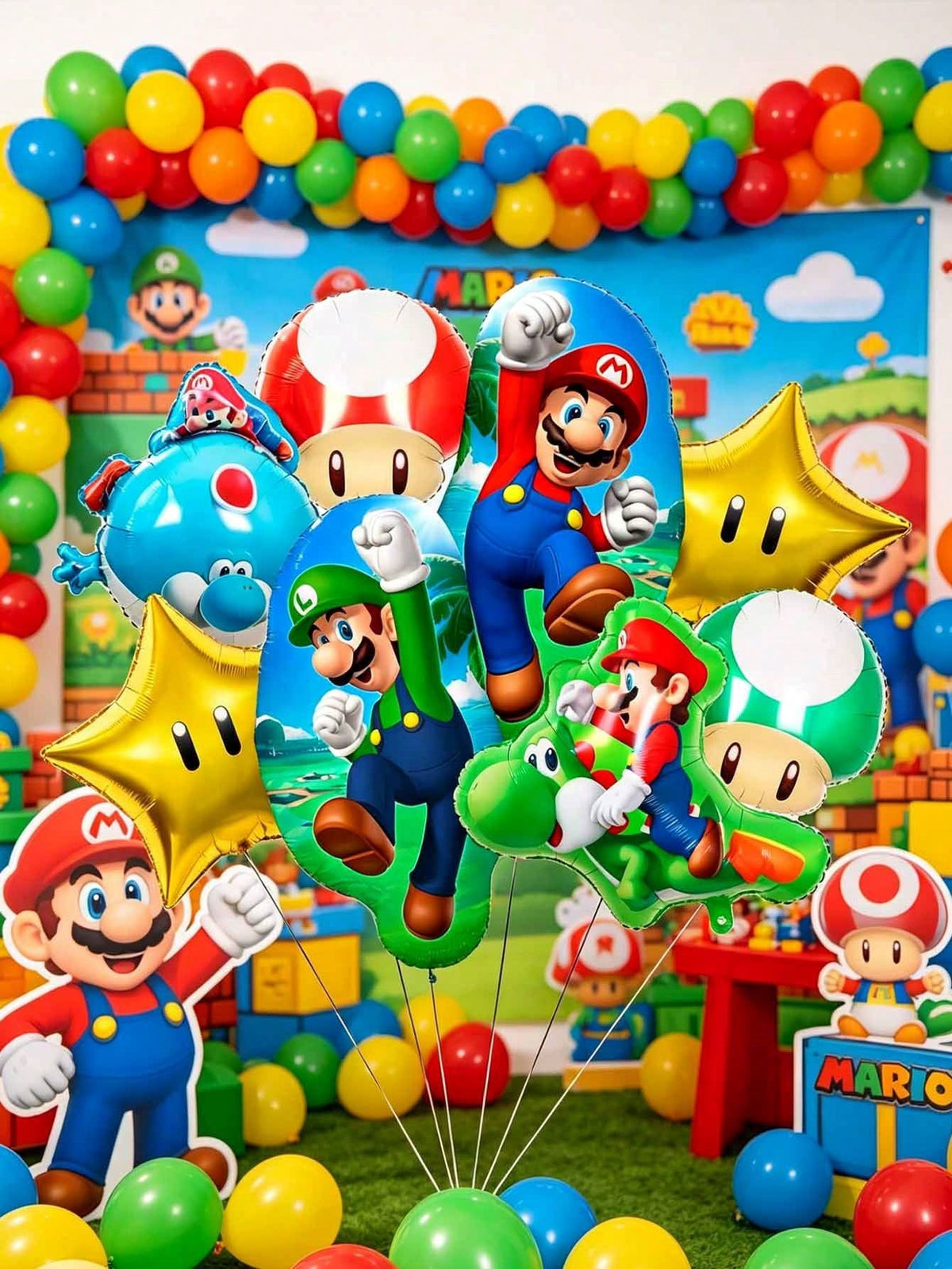 Sega Themed Foil Balloon Set, Character Shaped Aluminum Mylar Balloons Kit, 4 Styles Optional For Birthday Party Decor, Photo Backdrop Prop, Easy Inflate & Reusable Party Supplies