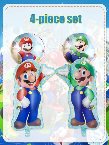 Sega Themed Foil Balloon Set, Character Shaped Aluminum Mylar Balloons Kit, 4 Styles Optional For Birthday Party Decor, Photo Backdrop Prop, Easy Inflate & Reusable Party Supplies