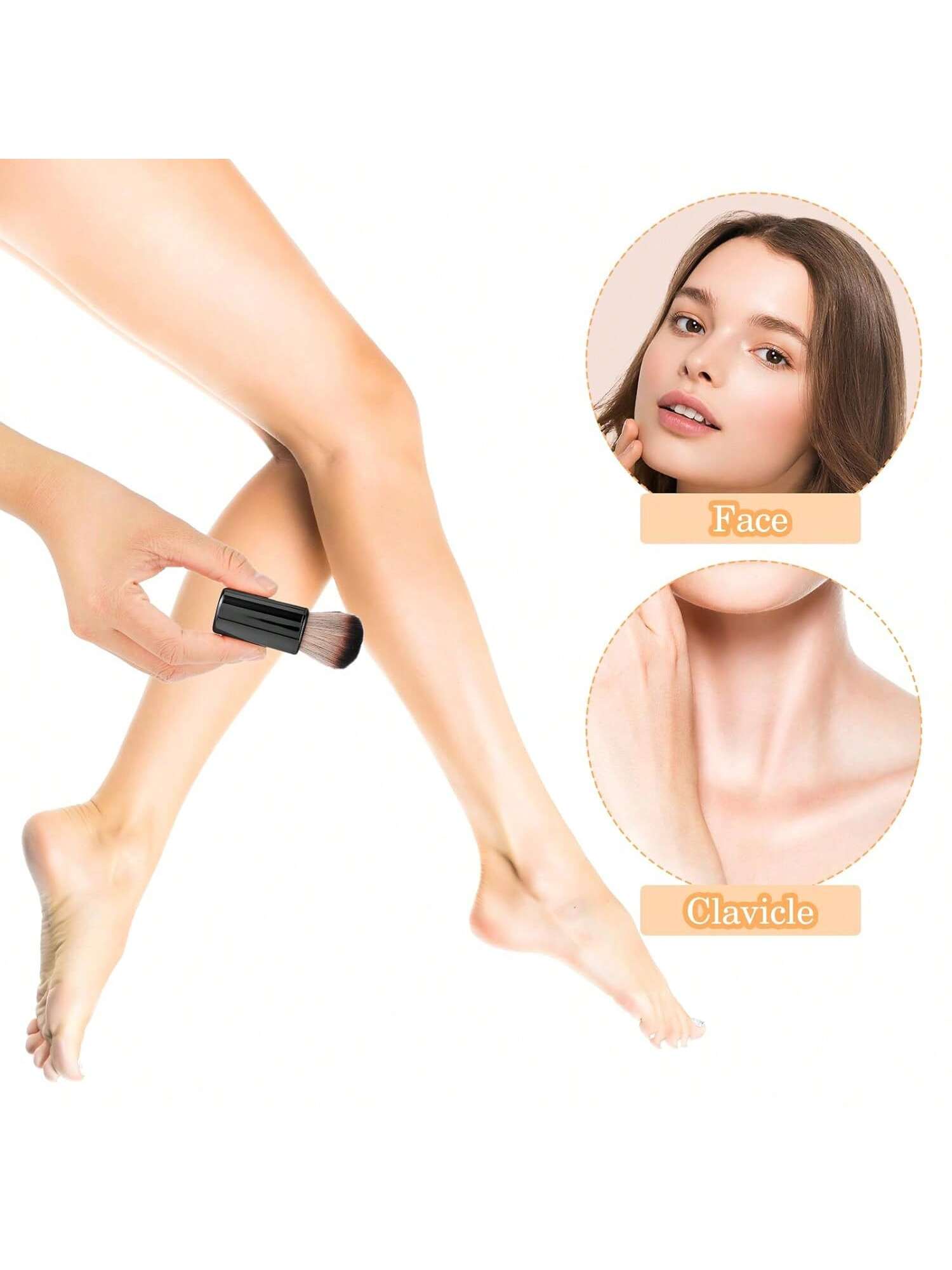 Self-Tanning Brush, Soft Body Makeup Brush, Portable Self-Tanning Brush, Self-Tanning Face Brush, Suitable For Body And Legs Makeup (Black), Foundation Brush, Concealer Brush, Blush Brush, Contour Bru