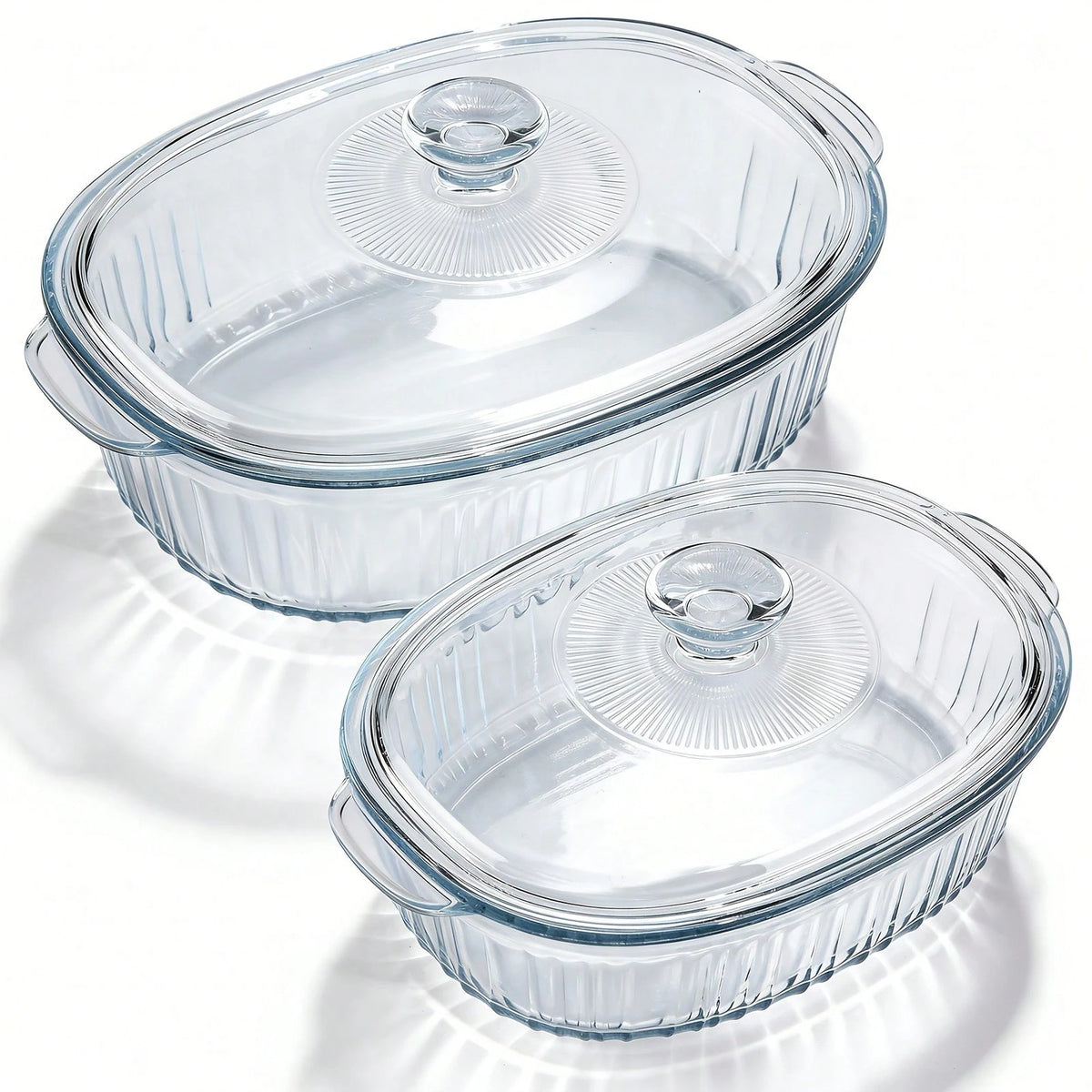 Senmeo Multi-Functional Glass Casserole Dish With Lid, High Borosilicate Glass, Oven & Microwave, Ideal For Baking, Prepping & Serving