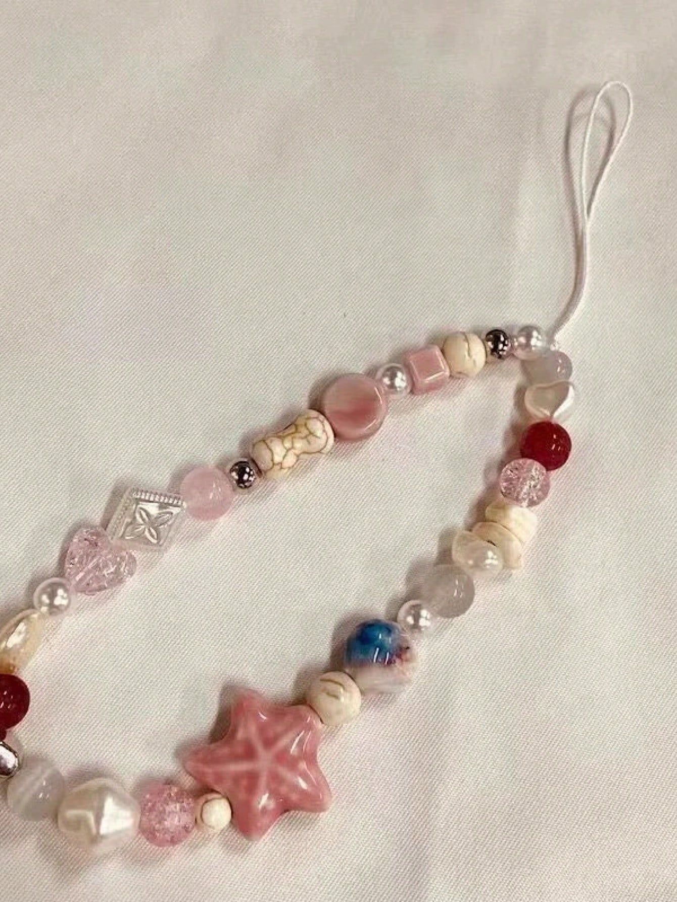 Shell Star Mobile Phone Chain New Mobile Phone Lanyard Ccd Camera Lanyard Female Wrist Pendant Creative High-End Handmade Beads Anti-Fall Chain Net Celebrity Lanyard Personalized Ins Style Pendant Gif