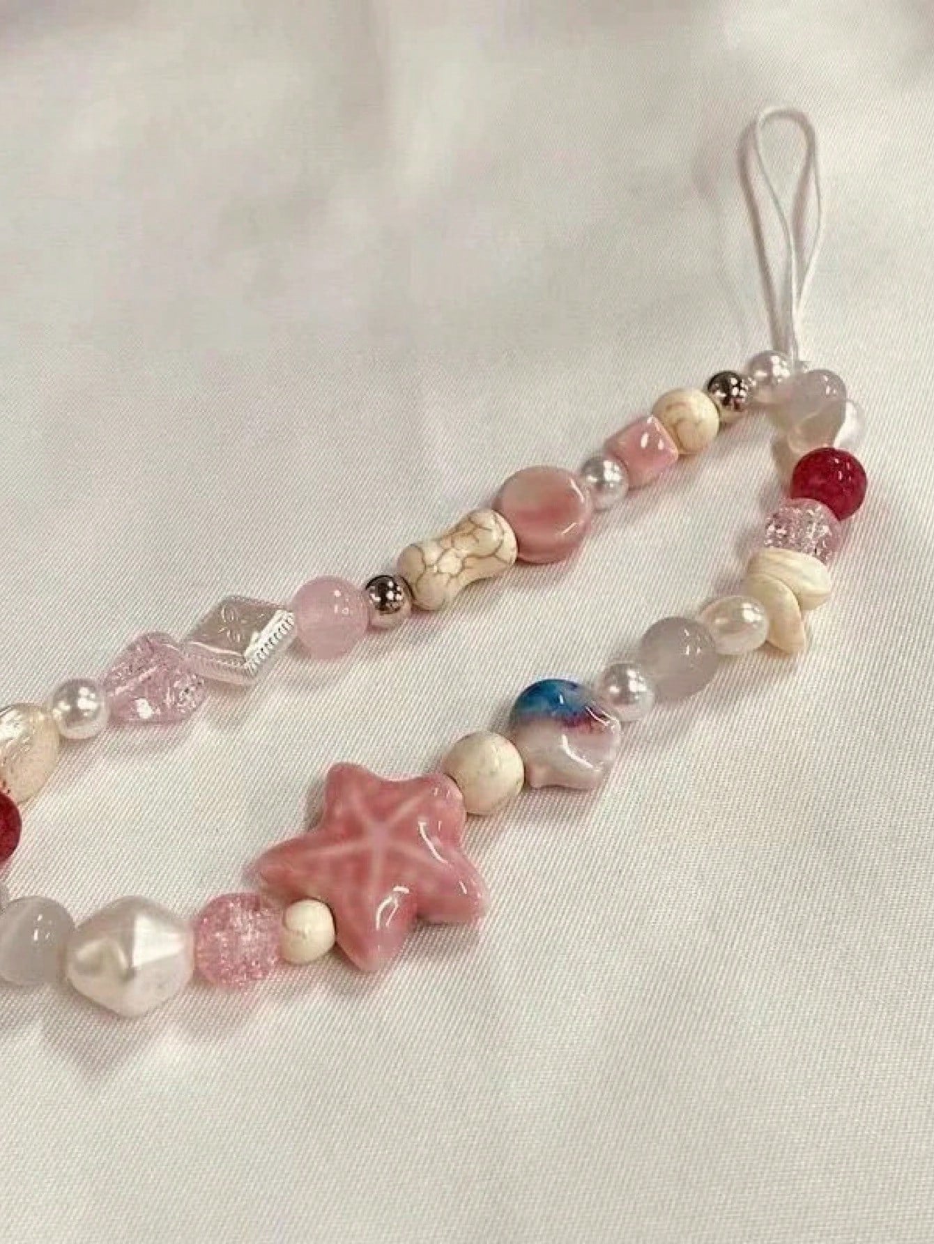 Shell Star Mobile Phone Chain New Mobile Phone Lanyard Ccd Camera Lanyard Female Wrist Pendant Creative High-End Handmade Beads Anti-Fall Chain Net Celebrity Lanyard Personalized Ins Style Pendant Gif