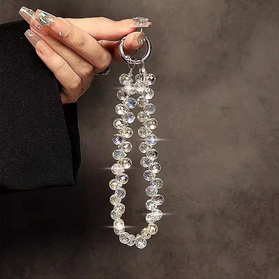 Shiny Crystal Rainbow Phone Lanyard Pendant- Y2K Aesthetic Anti-Lost Wrist Strap Suitable For Phone Case Decoration