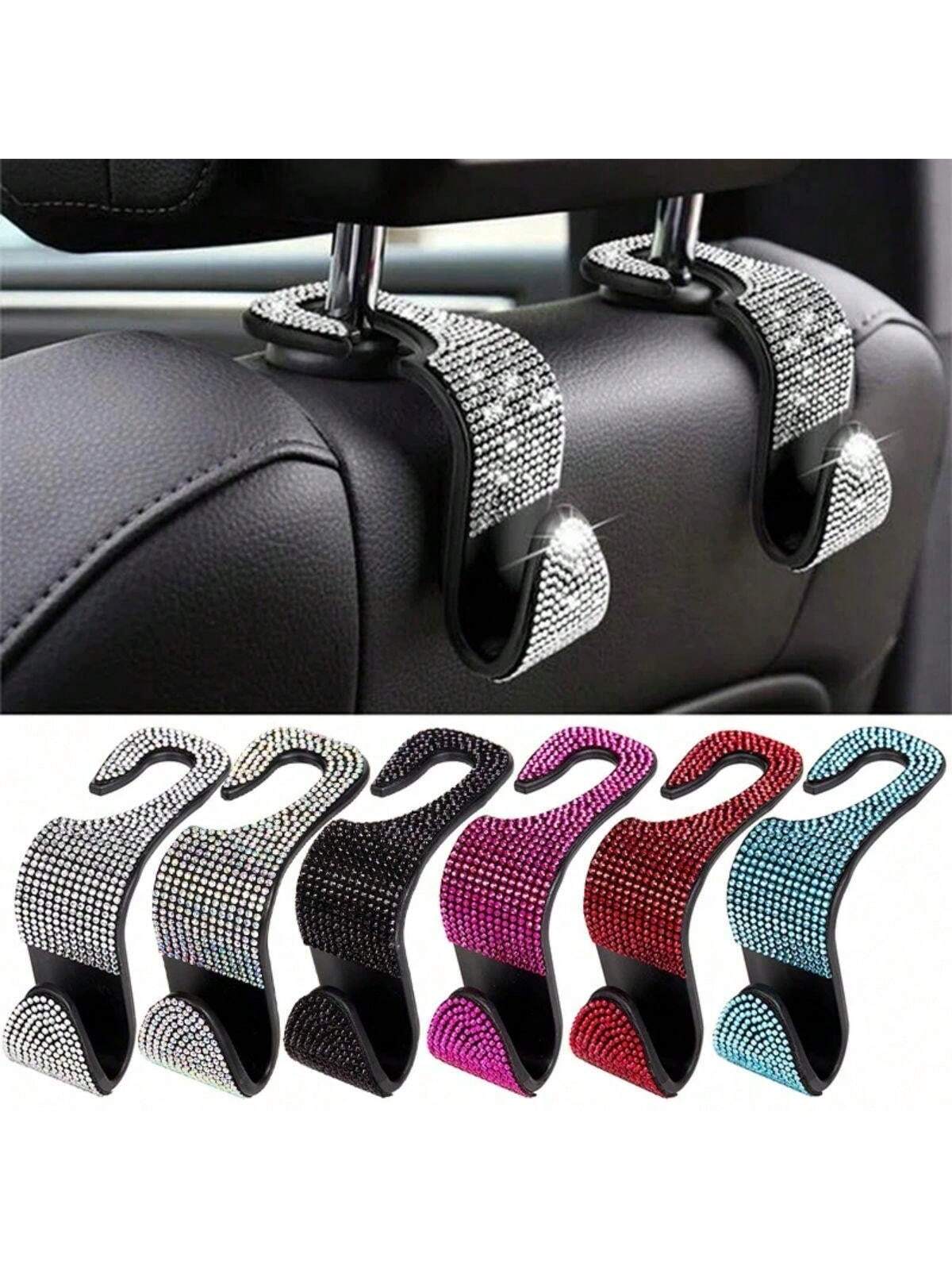 Shiny Rhinestone Car Back Seat Headrest Hook And Car Wallet Holder
