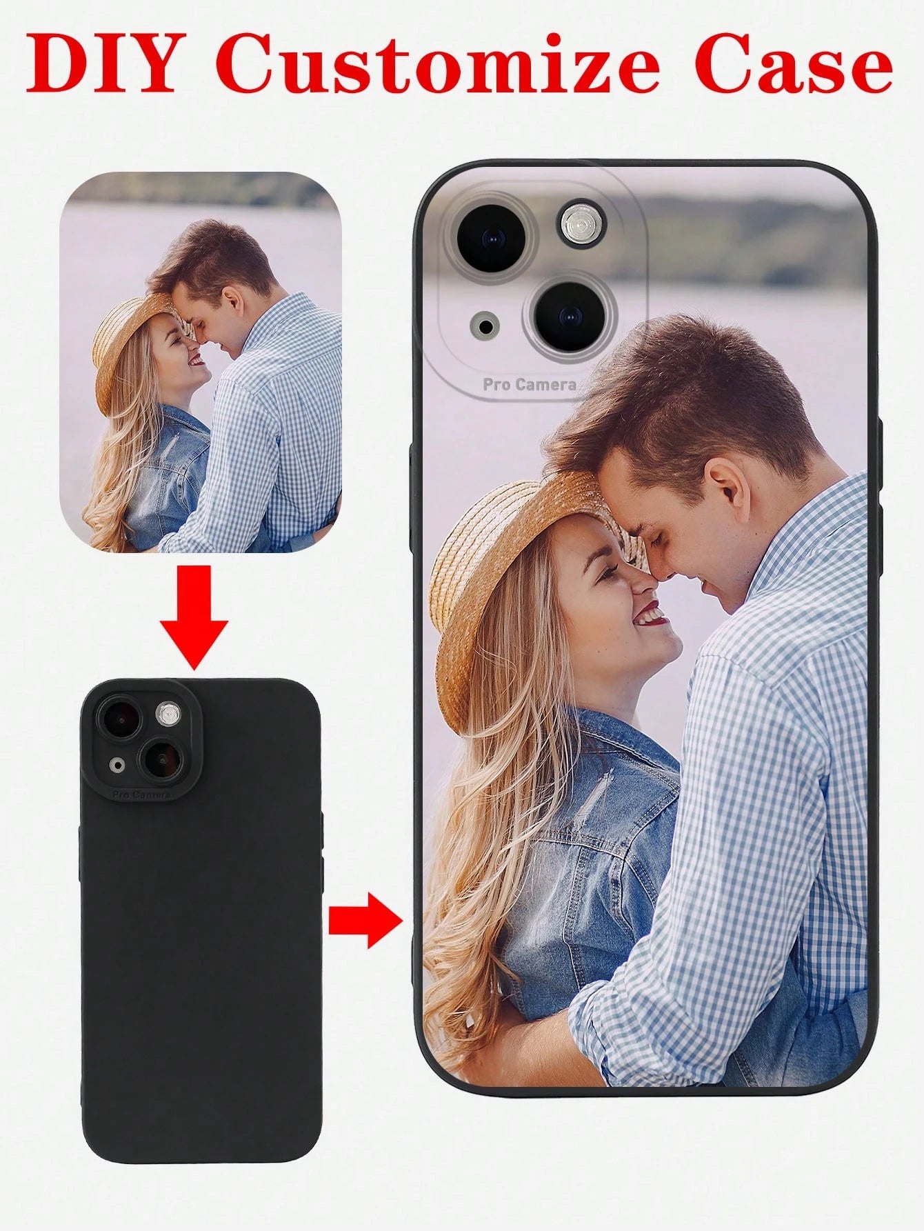 Shockproof DIY Customized Photo Phone Case, Personalized Image Case, Anniversary Wedding Birthday Mother's Father's Day Gift For Him Her, Fits 11 12 13 14 15 16 Pro Max, A14 A15 A55 A56 A34 A35, S23 S