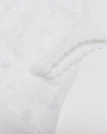 Short Heart Mesh Organic Cotton Blend Socks