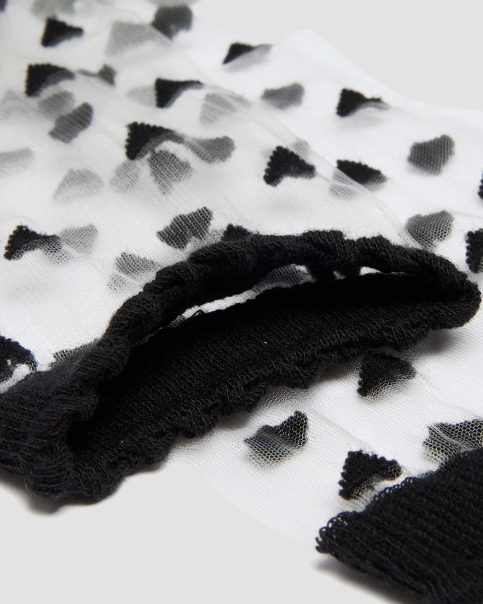 Short Heart Mesh Organic Cotton Blend Socks