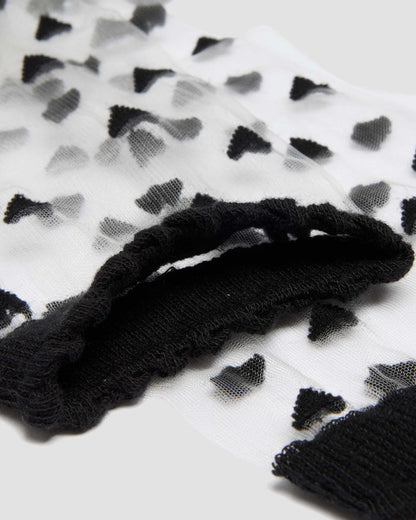 Short Heart Mesh Organic Cotton Blend Socks