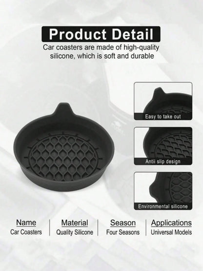 Silicone Car Cup Holder Coaster, Anti-Slip Design, Rhinestone Crystal Inlaid, Car Water Bottle Base, Car Water Bottle Anti-Slip Pad, Water Bottle Base, Car Interior Anti-Slip Pad, Car Interior Accesso