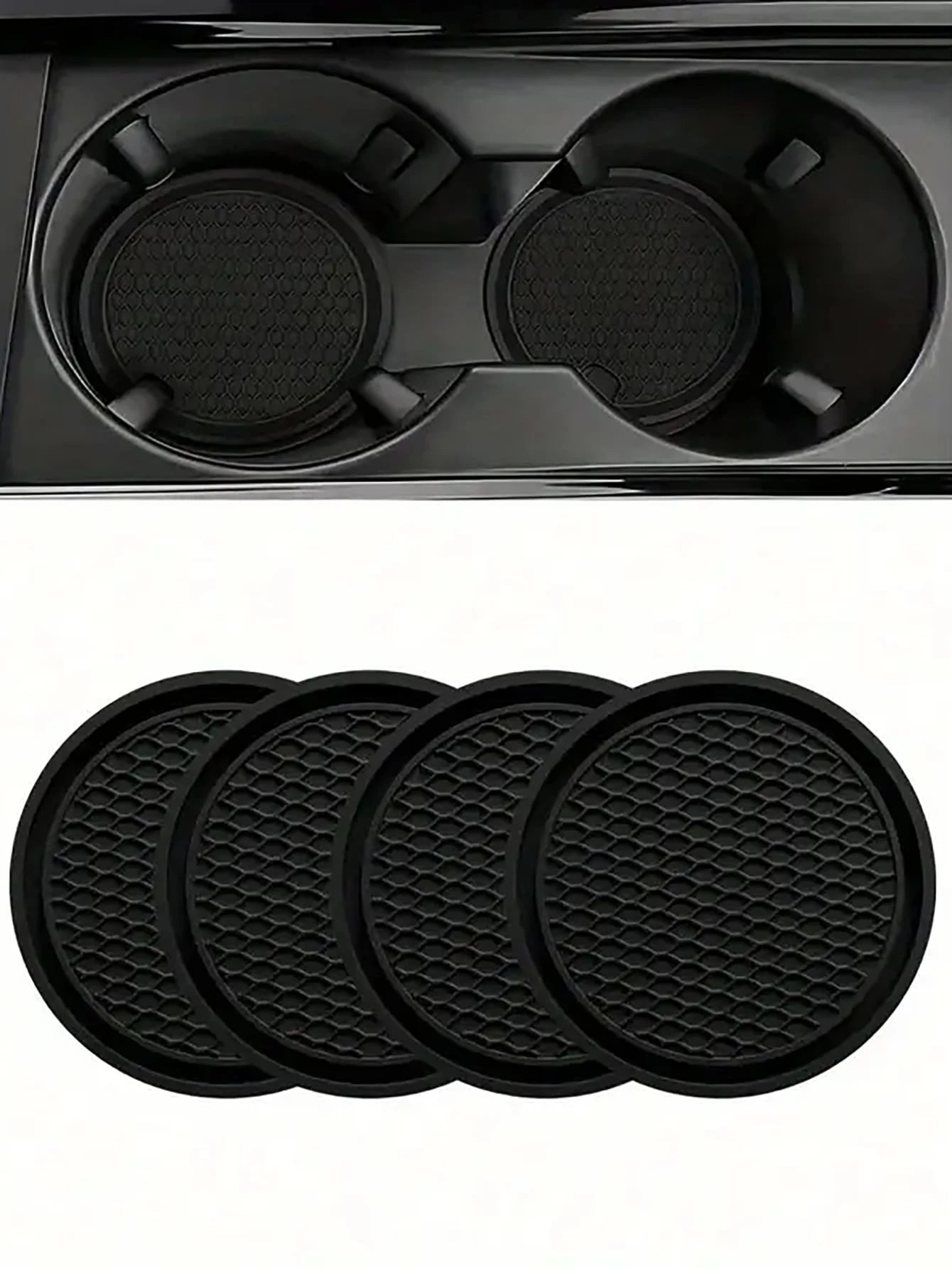 Silicone Car Cup Holder Coaster, Anti-Slip Design, Rhinestone Crystal Inlaid, Car Water Bottle Base, Car Water Bottle Anti-Slip Pad, Water Bottle Base, Car Interior Anti-Slip Pad, Car Interior Accesso