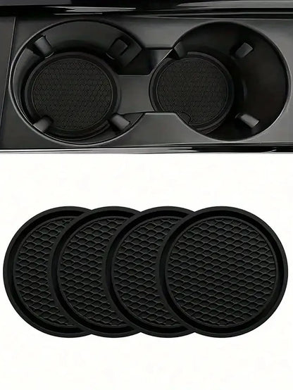 Silicone Car Cup Holder Coaster, Anti-Slip Design, Rhinestone Crystal Inlaid, Car Water Bottle Base, Car Water Bottle Anti-Slip Pad, Water Bottle Base, Car Interior Anti-Slip Pad, Car Interior Accesso
