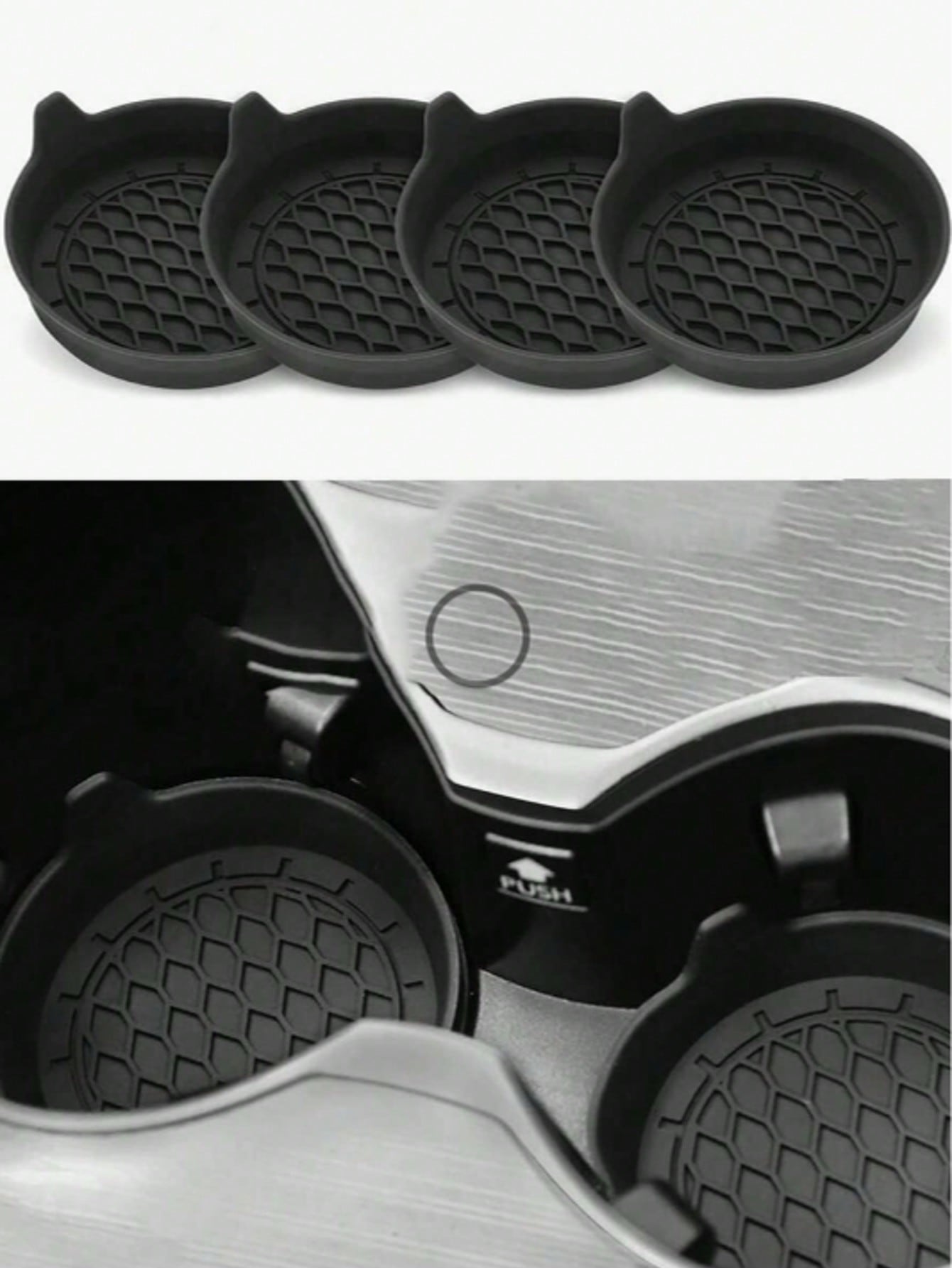 Silicone Car Cup Holder Coaster, Anti-Slip Design, Rhinestone Crystal Inlaid, Car Water Bottle Base, Car Water Bottle Anti-Slip Pad, Water Bottle Base, Car Interior Anti-Slip Pad, Car Interior Accesso