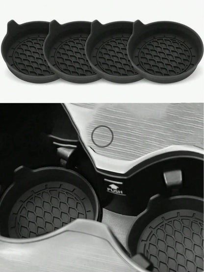 Silicone Car Cup Holder Coaster, Anti-Slip Design, Rhinestone Crystal Inlaid, Car Water Bottle Base, Car Water Bottle Anti-Slip Pad, Water Bottle Base, Car Interior Anti-Slip Pad, Car Interior Accesso