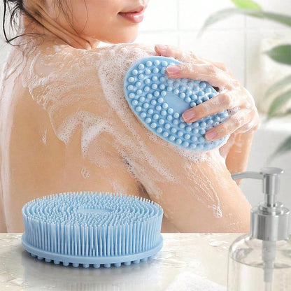 Silicone Cleaning Brush, Suitable For Shower, Silicone Shampoo And Body Wash Brush, Double-Sided Friction Bath Brush, Massage Bath Brush, Bathroom Cleaning Tool