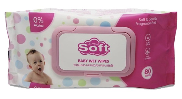 Simply Soft Baby Wipes Pink (Imported) - 80ct