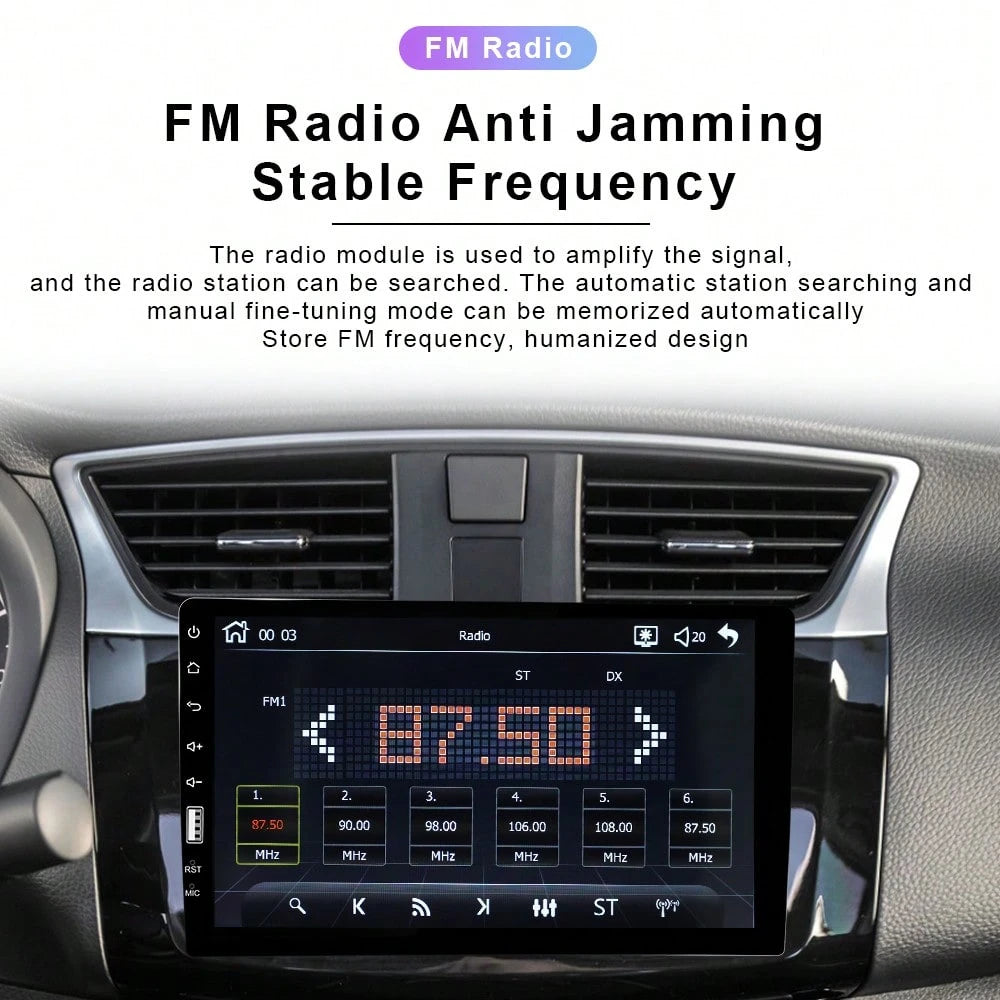 Single Din Car Stereo With Carplay Android Auto,9inch 1024x600 HD IPS Touchscreen Bluetooth FM/AM Radio Mirror Link SWC,Car Audio Receivers,HD Backup Camera/External Mic/USB