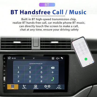 Single Din Car Stereo With Carplay Android Auto,9inch 1024x600 HD IPS Touchscreen Bluetooth FM/AM Radio Mirror Link SWC,Car Audio Receivers,HD Backup Camera/External Mic/USB