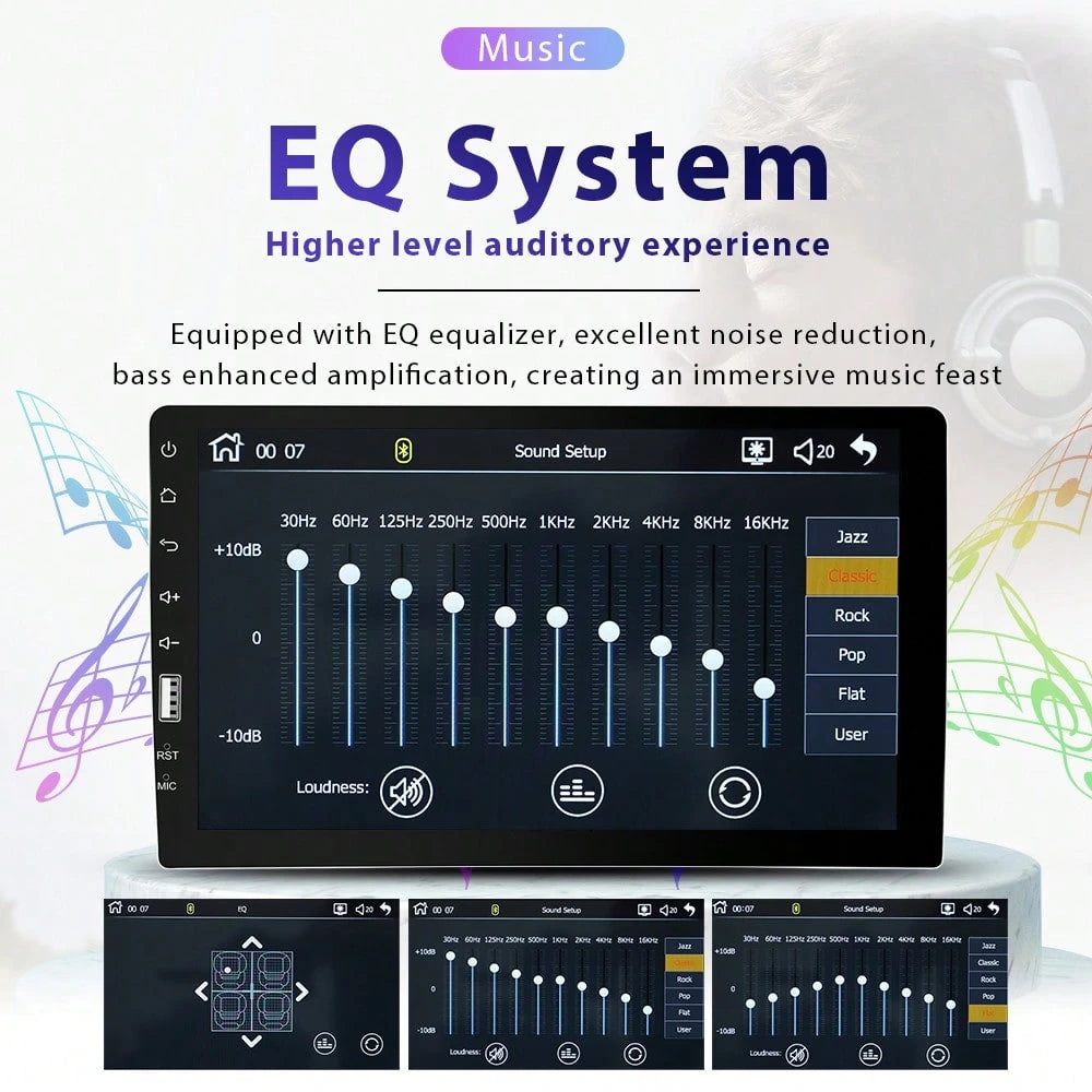 Single Din Car Stereo With Carplay Android Auto,9inch 1024x600 HD IPS Touchscreen Bluetooth FM/AM Radio Mirror Link SWC,Car Audio Receivers,HD Backup Camera/External Mic/USB