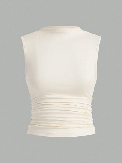 Siren Gaze 3pcs Pleated Sleeveless Blouse Tops Summer Casual