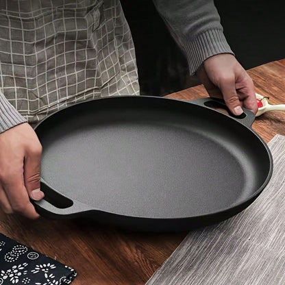 SKYNEST 1/2/3pcs Cast Iron Pan, Pre Seasoned, Multifunctional, Non-Stick, For Pizza Lovers, For Home Kitchens, Outdoor Cooking, Durable, Even-Heating, Versatile, Compatible With All Stoves, Perfect Fo