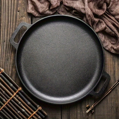 SKYNEST 1/2/3pcs Cast Iron Pan, Pre Seasoned, Multifunctional, Non-Stick, For Pizza Lovers, For Home Kitchens, Outdoor Cooking, Durable, Even-Heating, Versatile, Compatible With All Stoves, Perfect Fo