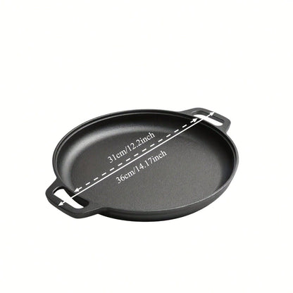 SKYNEST 1/2/3pcs Cast Iron Pan, Pre Seasoned, Multifunctional, Non-Stick, For Pizza Lovers, For Home Kitchens, Outdoor Cooking, Durable, Even-Heating, Versatile, Compatible With All Stoves, Perfect Fo
