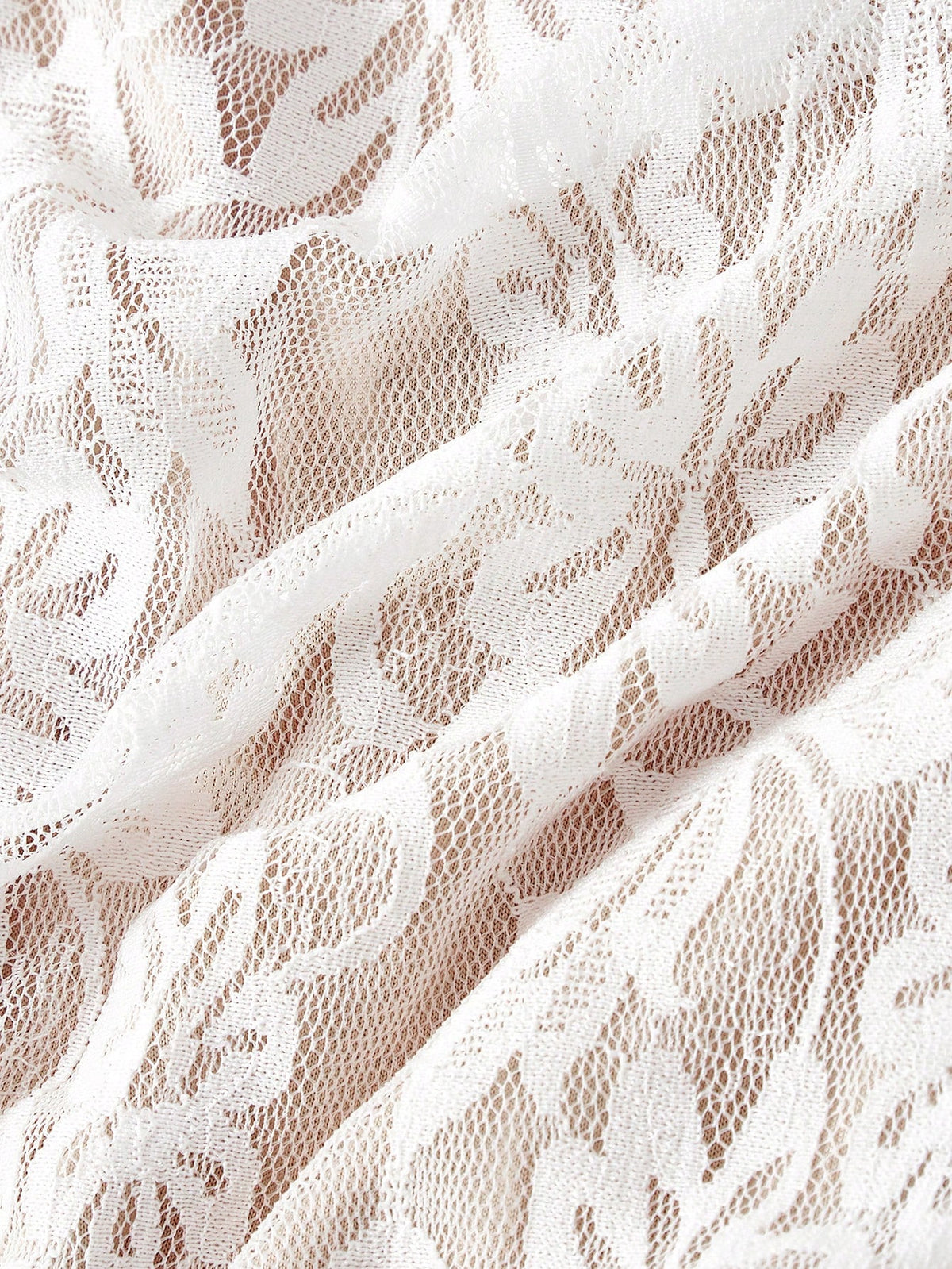 Skyraze White Lace Sleeveless Fitted Dress,Crossover Neckline,Lining,Elegant,Summer,Holiday,Vacation,Beige Sheer Look For Evening Party,Formal Occasions,Beach