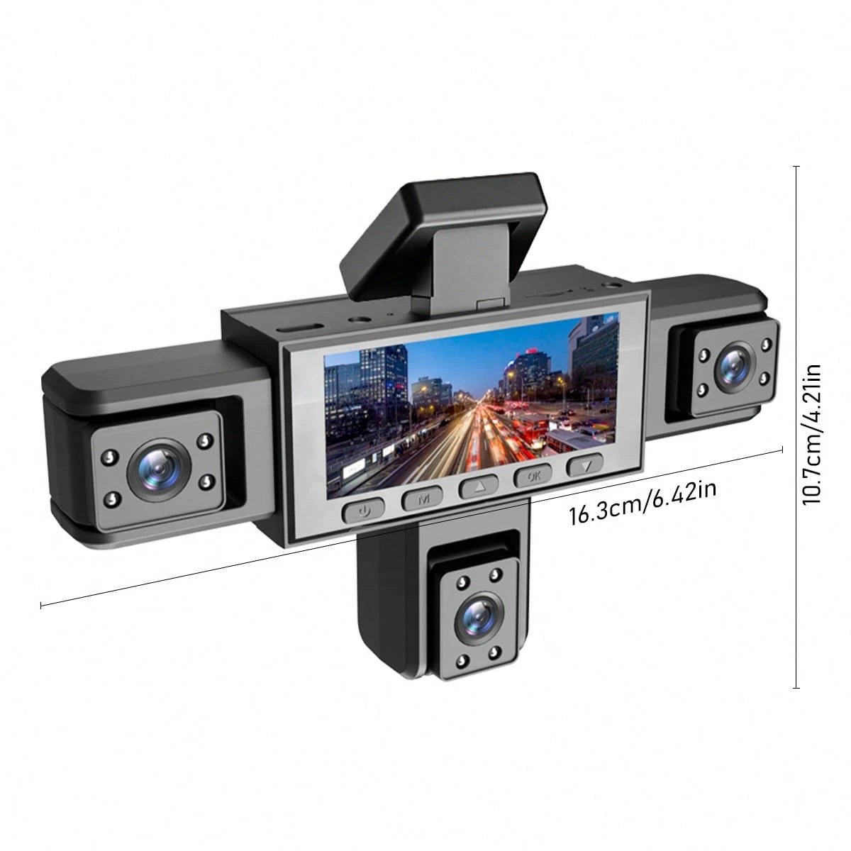 SKYWORTH SIDAKEYE 360° Panoramic 5-Channel Dash Cam, Supports 1080P Full HD Recording, Equipped With Front, Rear, Left, Middle, Right Interior Cameras, Features Night Vision, Loop Recording-Suitable F