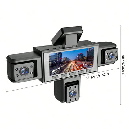 SKYWORTH SIDAKEYE 360° Panoramic 5-Channel Dash Cam, Supports 1080P Full HD Recording, Equipped With Front, Rear, Left, Middle, Right Interior Cameras, Features Night Vision, Loop Recording-Suitable F