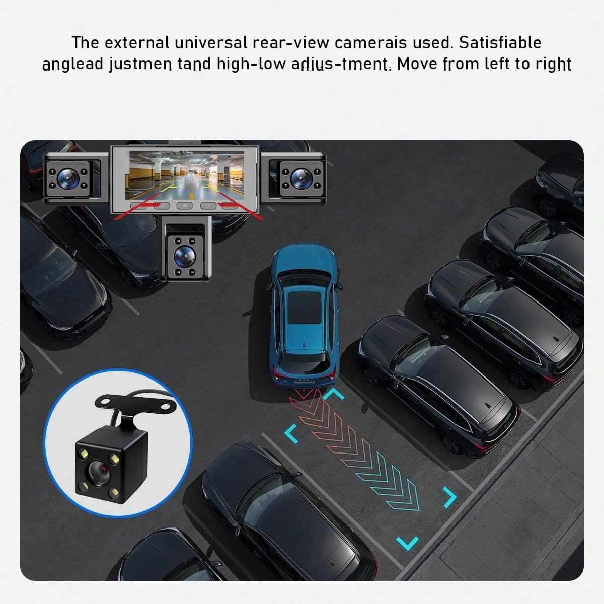 SKYWORTH SIDAKEYE 360° Panoramic 5-Channel Dash Cam, Supports 1080P Full HD Recording, Equipped With Front, Rear, Left, Middle, Right Interior Cameras, Features Night Vision, Loop Recording-Suitable F