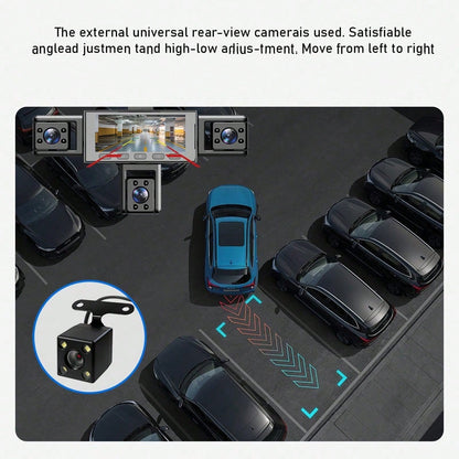 SKYWORTH SIDAKEYE 360° Panoramic 5-Channel Dash Cam, Supports 1080P Full HD Recording, Equipped With Front, Rear, Left, Middle, Right Interior Cameras, Features Night Vision, Loop Recording-Suitable F