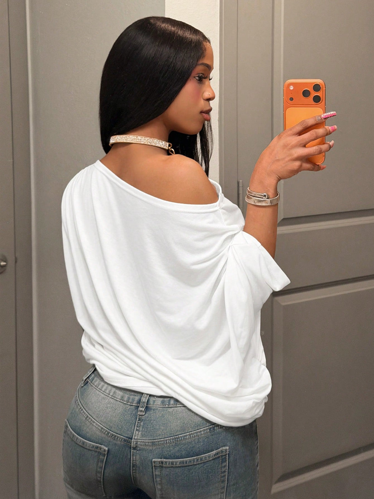 Slaydiva All White,Summer,Casual,Everyday White Top For Women,Y2K Street Sweet Style,Simple Basic Early Spring Music Festival Travel & Commute