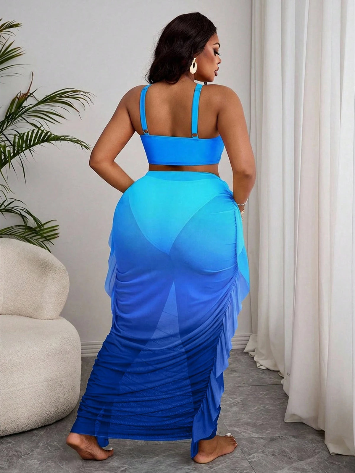 Slaydiva Plus Size Ombre Swimwear Set