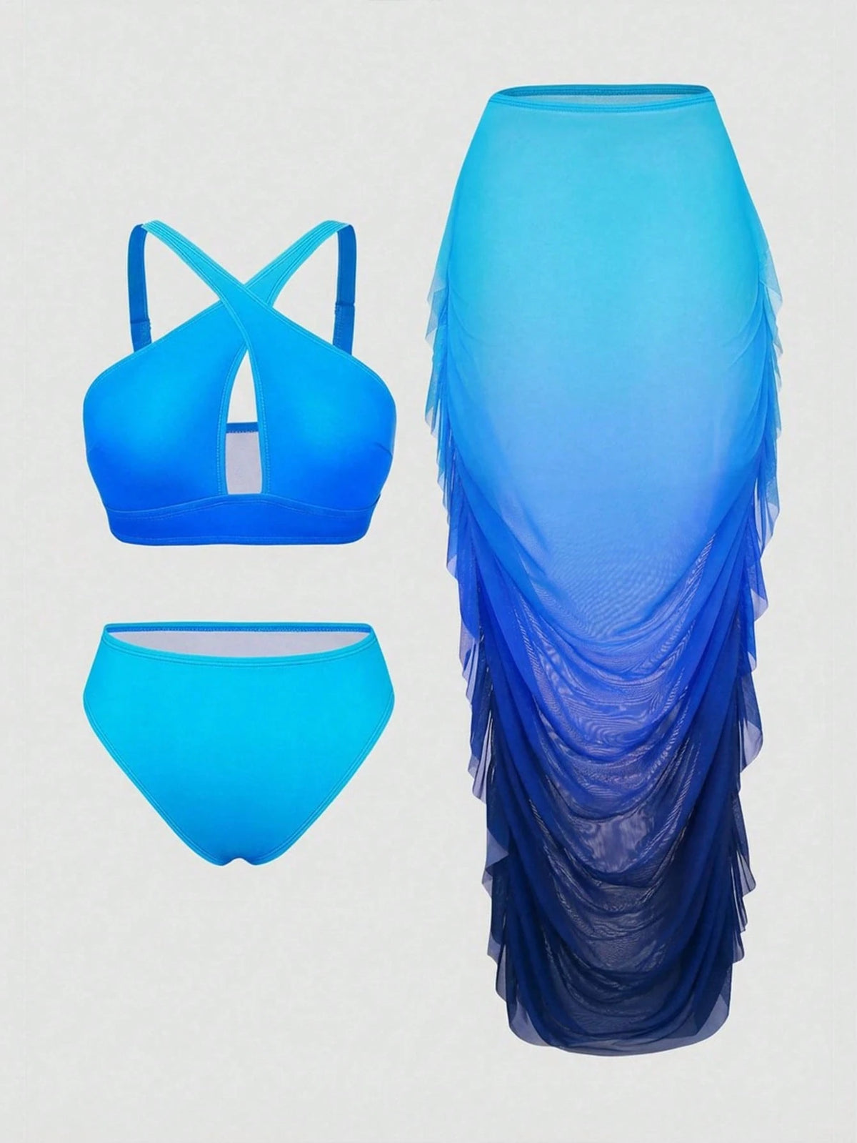 Slaydiva Plus Size Ombre Swimwear Set